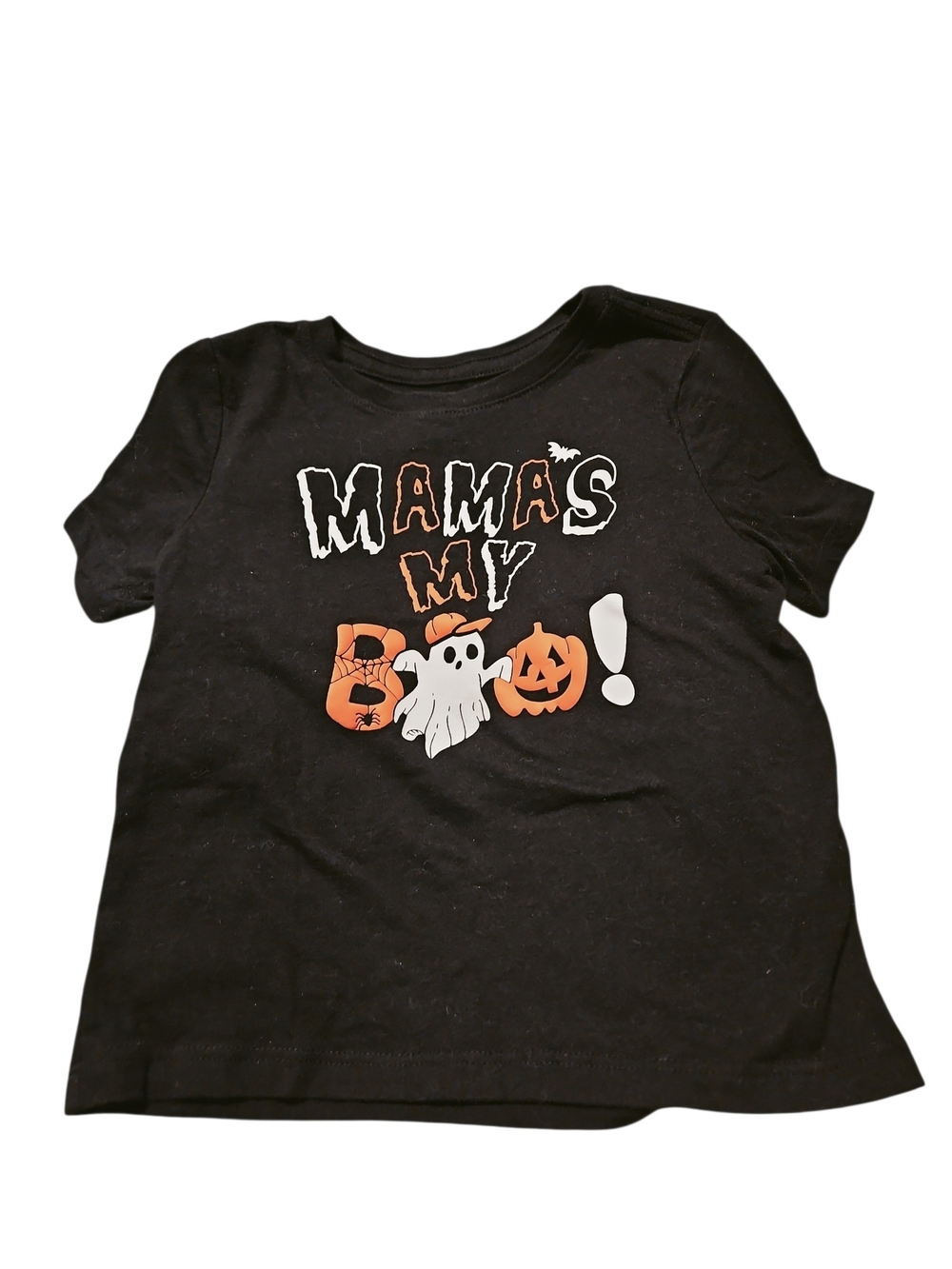 Black Halloween "Mama's My Boo" Kids Graphic Tee Boy Size 3t